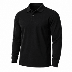 POLERA PIQUE M/L NEGRO