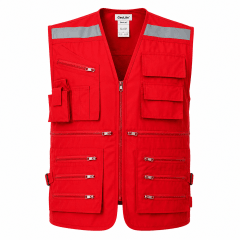 CHALECO GEOLOGO POPLIN ROJO