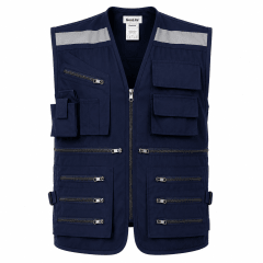 CHALECO GEOLOGO POPLIN AZUL MARINO