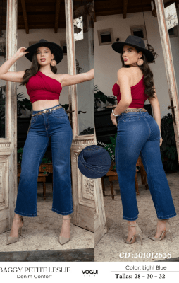 PANT.BAGGY PETITE 1B LESLIE LIGHT BLUE VOGUI DAMA