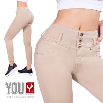 PANT.3.B.DRIL BEIGE  YOU DAMA