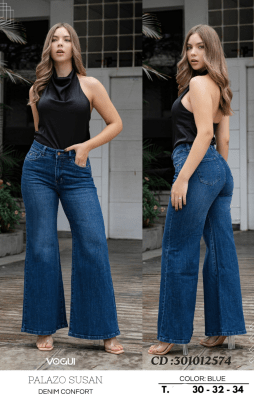 PANT.PALAZO C/B SUSAN BLUE VOGUI