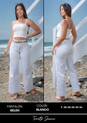 PANT. BELEN BLANCO TORETTO DAMA