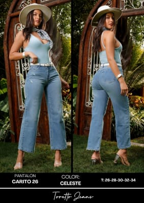 PANT.CARITO 26 REGULAR CELESTE TORETTO