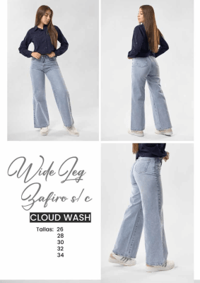 PANT.SAFIRO CLOUD WASH 55 WID LEG