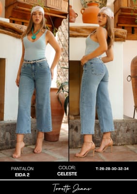 PANT.EIDA 2 REGULAR CELESTE TORETTO