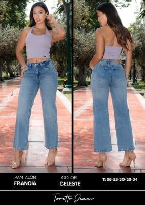 PANT.FRANCIA -REGULAR CELESTE TORETTO