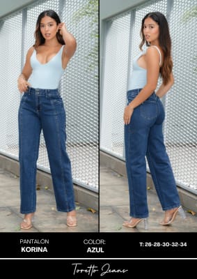 PANT.KORINA REGULAR AZUL TORETTO