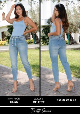 PANT.OLGA REGULAR CELESTE TORETTO