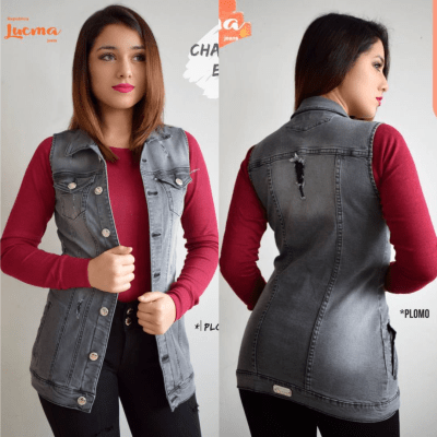 CHALECO PLOMO RASGADO JEANS VOGUI1