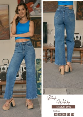 PANT.PAOLA MEDIUN BLUE 70 WIDE LEG