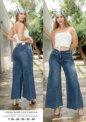 PANT.MEGA WIDE LEG 1B.CB. CAROLA LIGTH BLUE FROSTEADO VOGUI 65