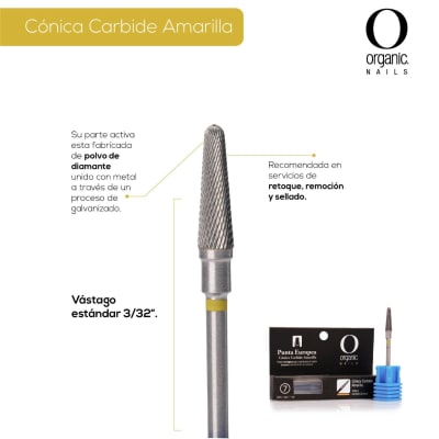PUNTA EUROPEA CONICA CARBIDE AMARILLA