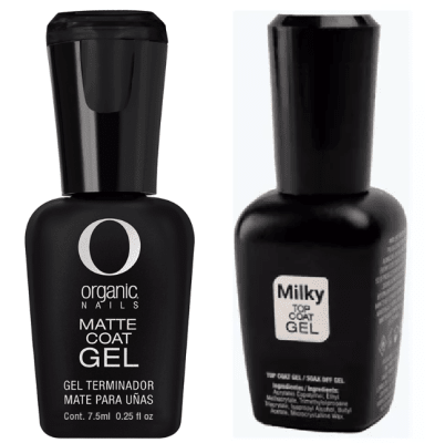 Pack Top con efectos, Matte coat 15 ml + Milky top 15 ml