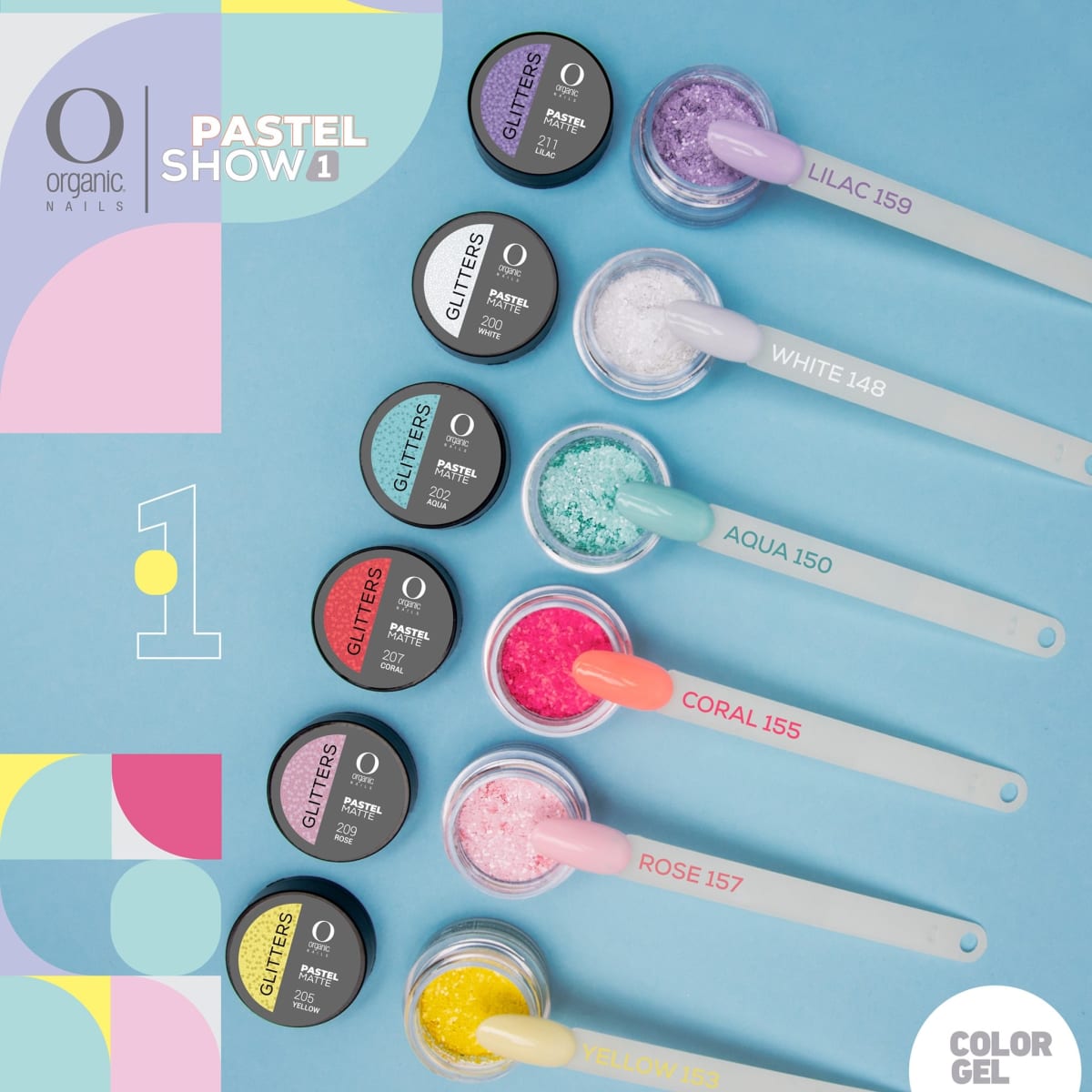 PASTEL SHOW 1 COLLECION COLOR GEL & GLITTER2