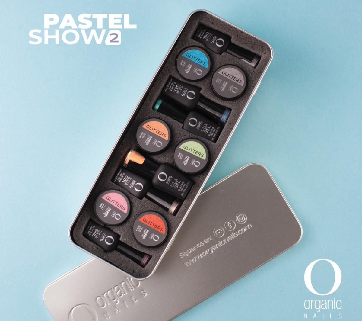 PASTEL SHOW 2 COLLECION CJ C/6 PZA COLOR GEL DE 7,5ML & GLITTER3