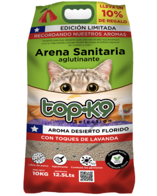 Arena Gato Aglutinante Top K9 Desierto Florido 11 KG