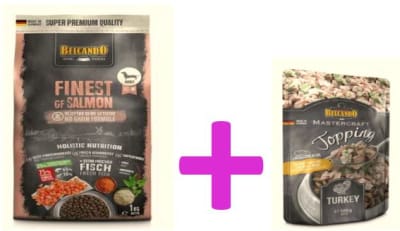 Belcando Finest GF Salmón Perro 1KG +Belcando Mastercraft Topping Pavo 100 GR1