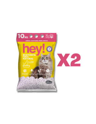 Arena sanitaria 10 KG manga 2 Unidades aroma lavanda marca Hey¡2