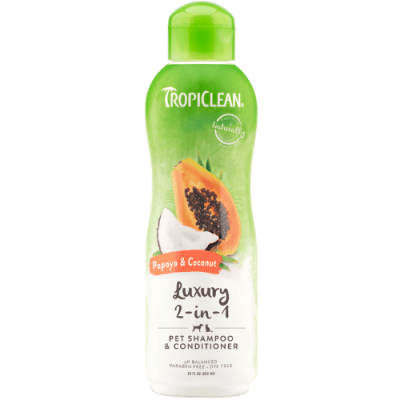 Shampoo y Acondiciontar 2 en 1 Papaya and Coconut perros y gatos TropiClean