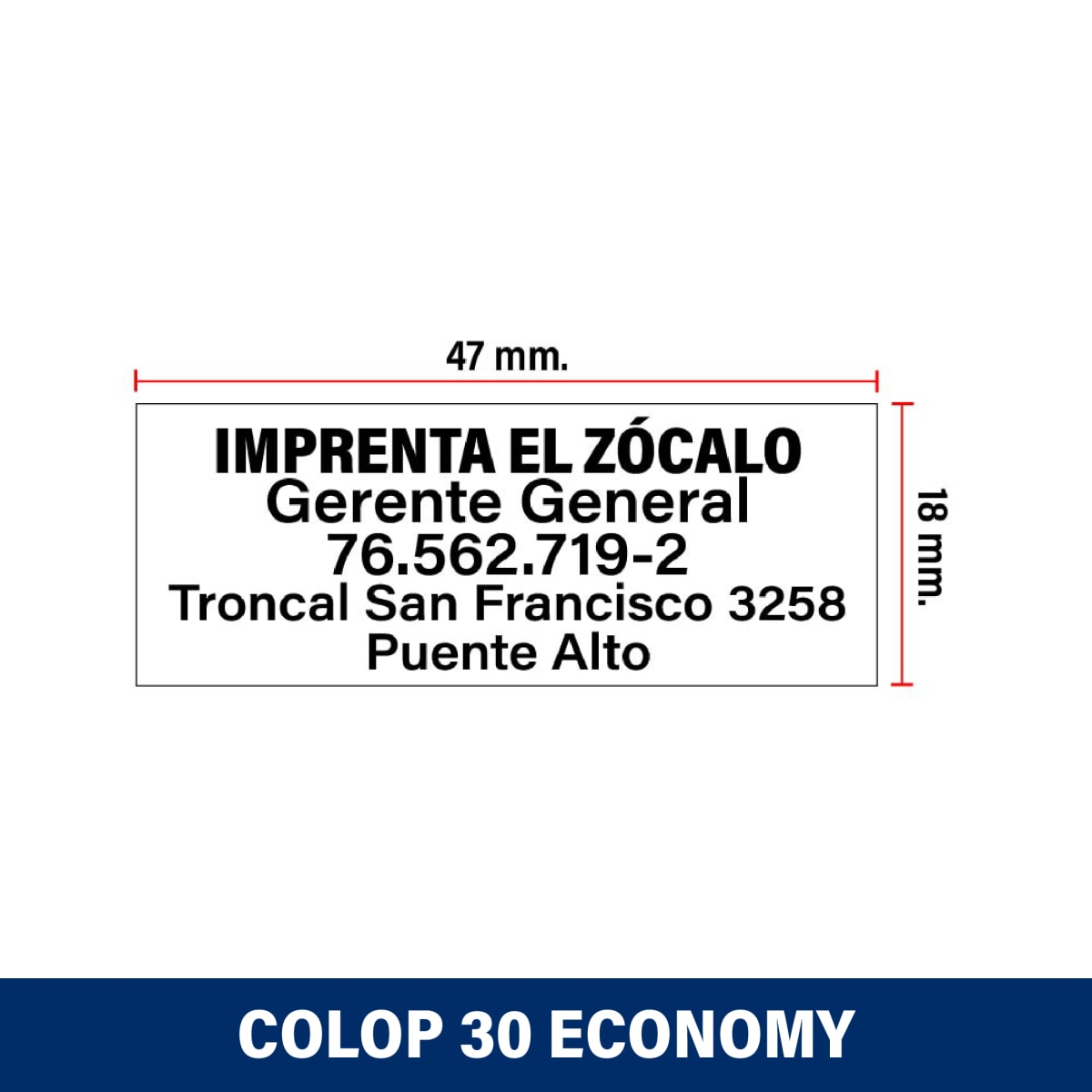 TIMBRE DE ESCRITORIO 18X47MM ECONOMY 30N COLOP2