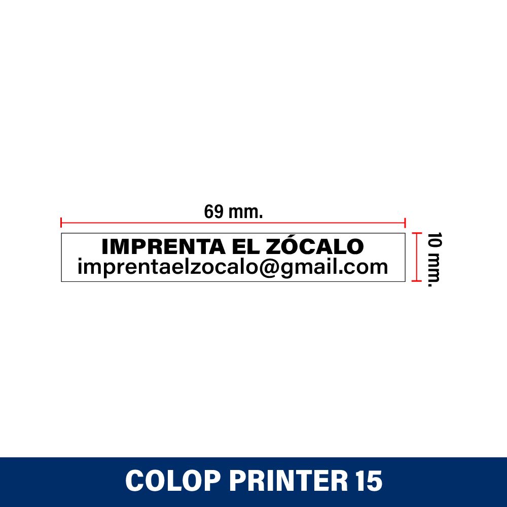 TIMBRE DE ESCRITORIO 10X69MM PRINTER 15 COLOP2