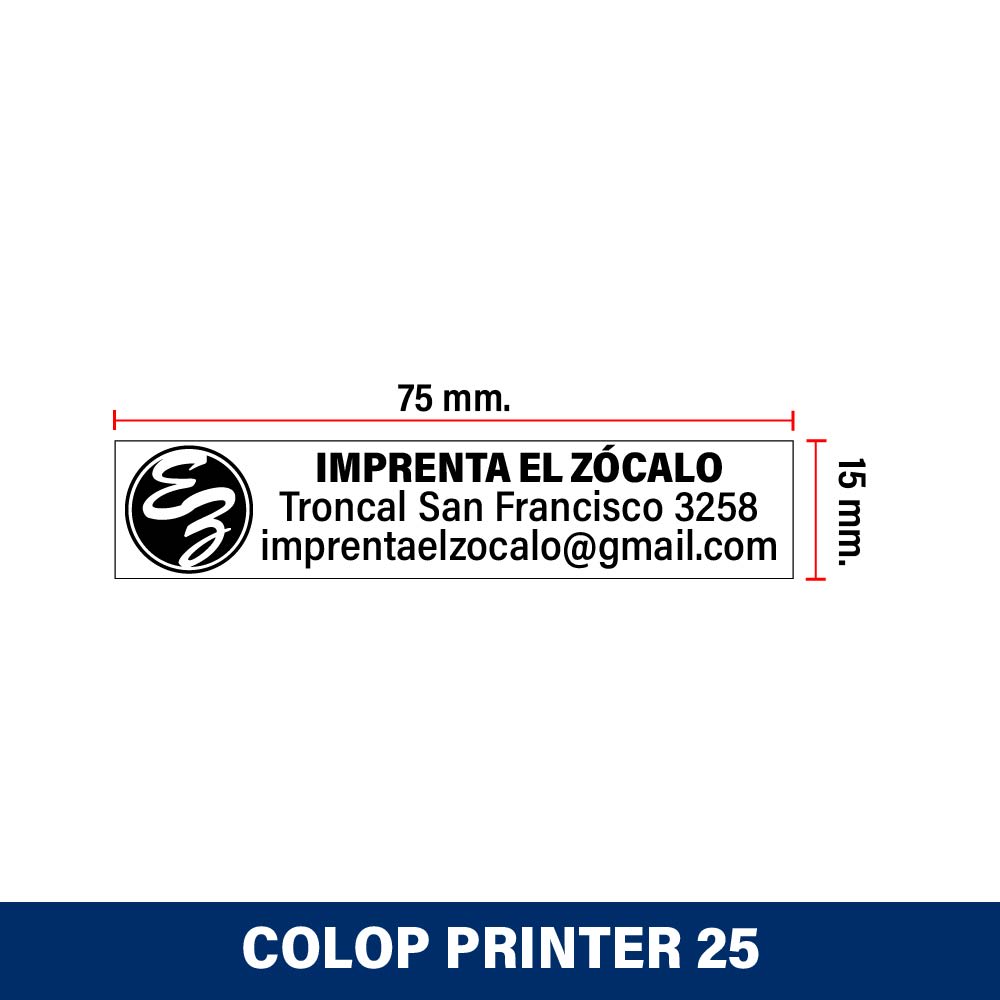 TIMBRE ESCRITORIO 15X75MM PRINTER 25 COLOP2