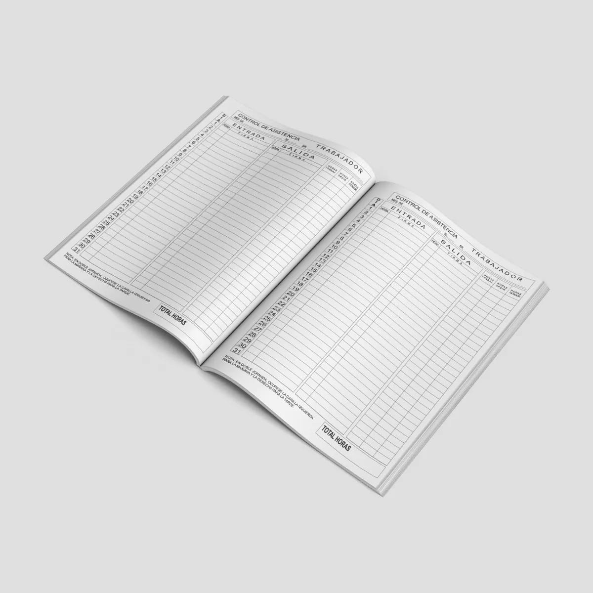 Libro de Control de Asistencia de Personal (26 Hojas)6