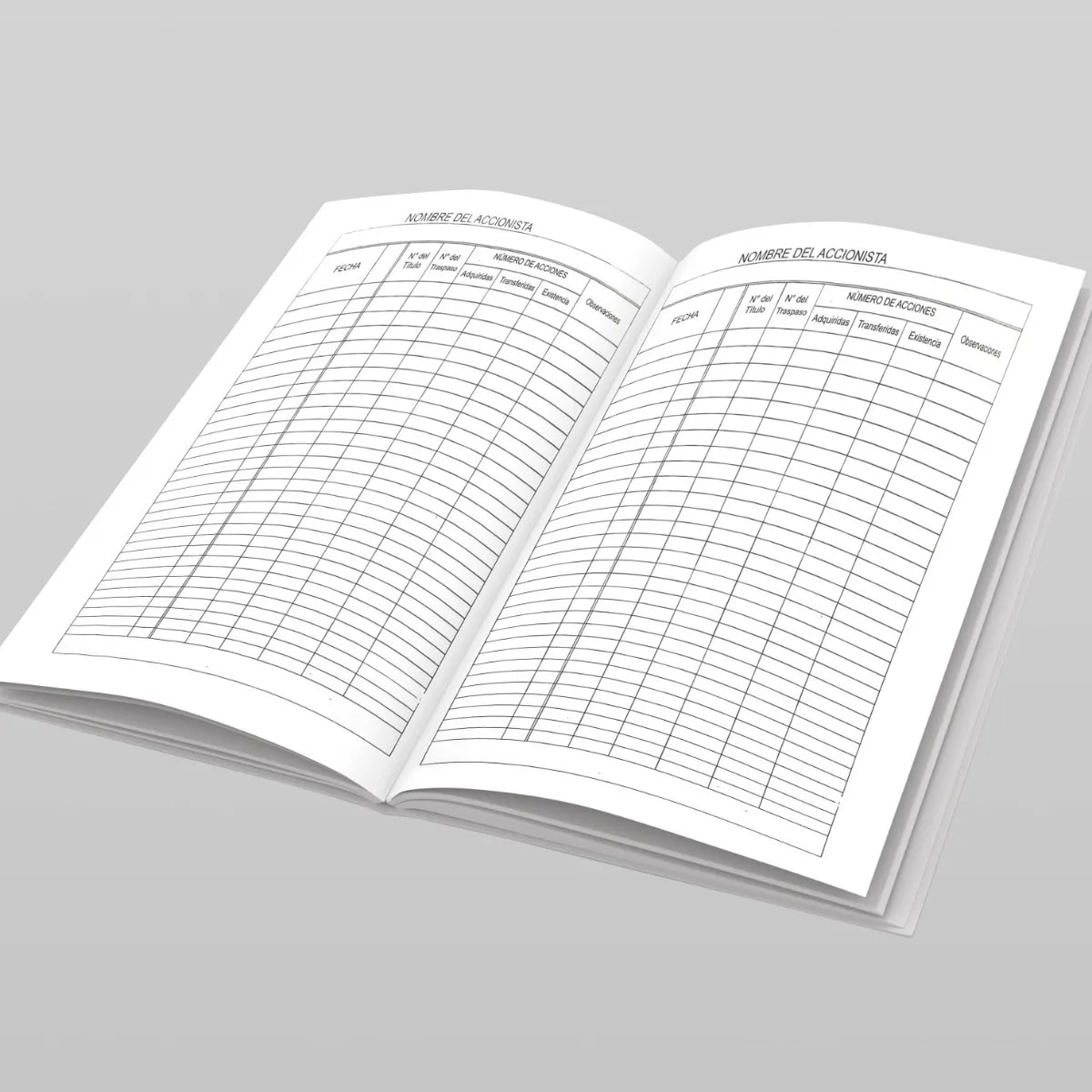 LIBRO REGISTRO DE ACCIONISTAS 100HJS IMPRENTA EL ZOCALO4