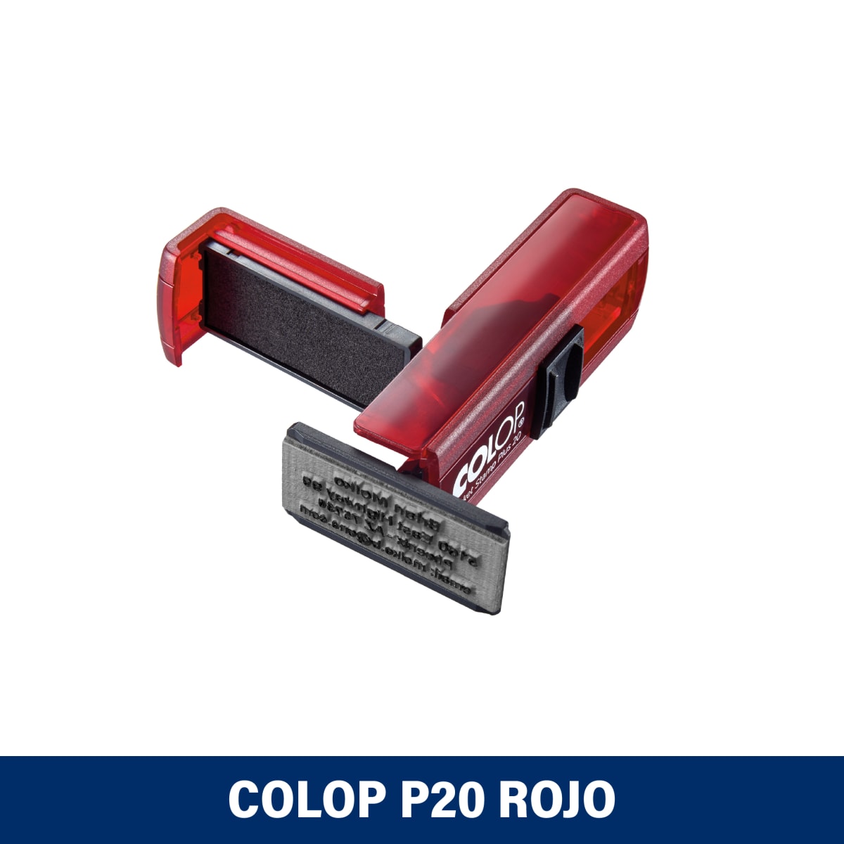 TIMBRE DE BOLSILLO 14X38MM POCKETSTAMP P20 ROJO COLOP2