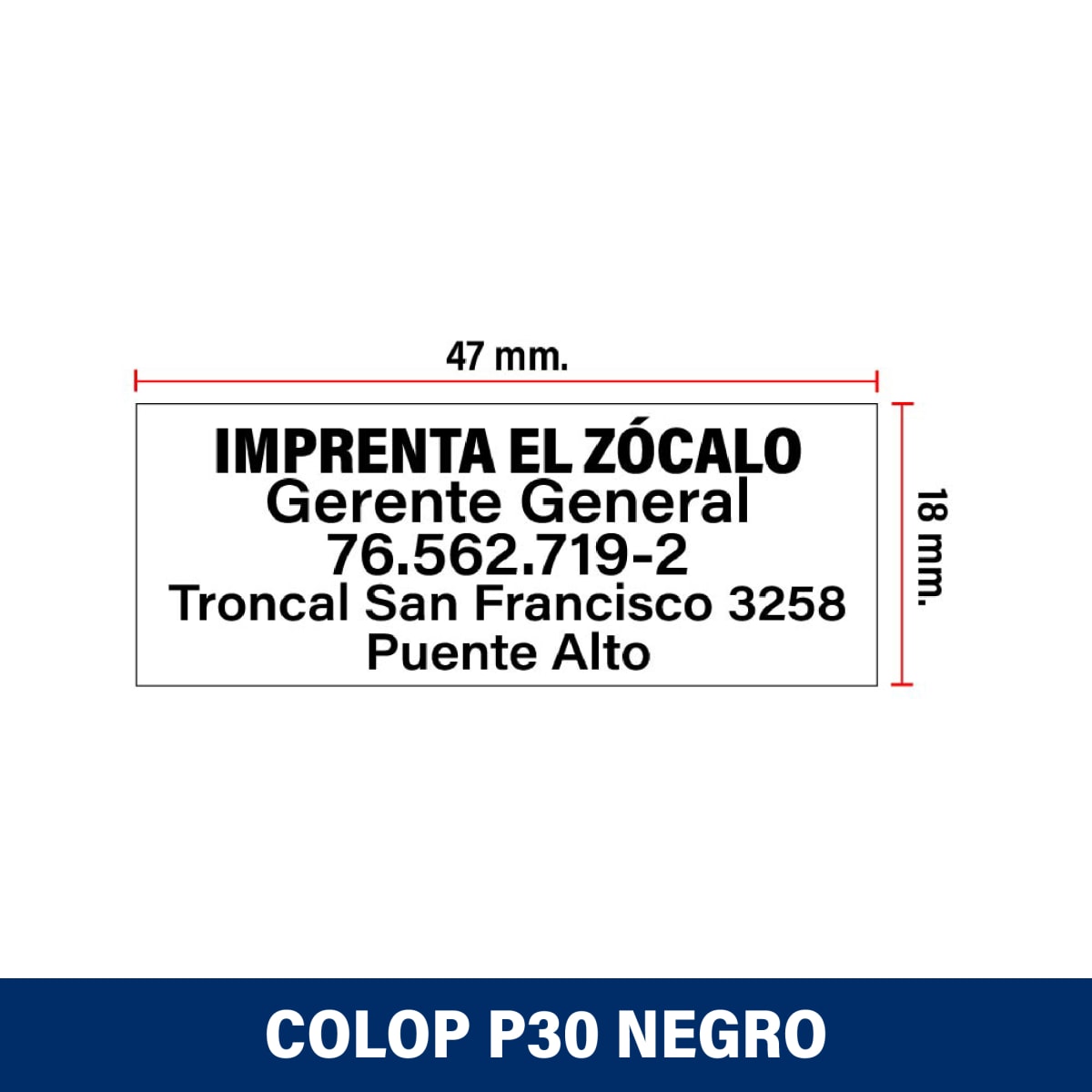 TIMBRE DE BOLSILLO 18X48MM P30 COLOP NEGRO3