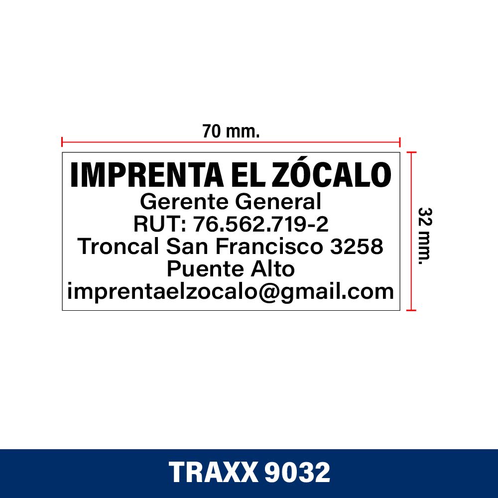 TIMBRE DE ESCRITORIO 70X32MM 9032 TRAXX2