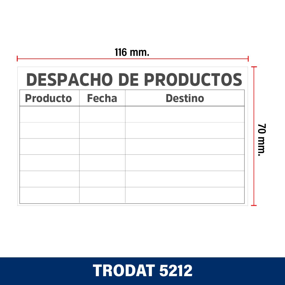 TIMBRE SELLO AUTOMATICO PLACA 116X70MM 5212 TRODAT2