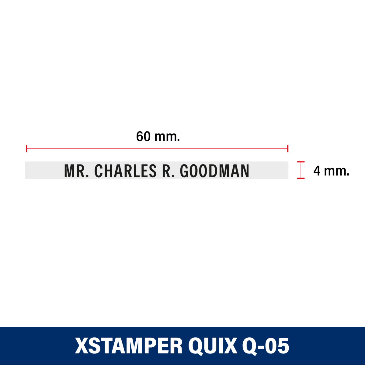 TIMBRE ESCRITORIO 04X60MM Q05 XSTAMPER TINTA NEGRA2