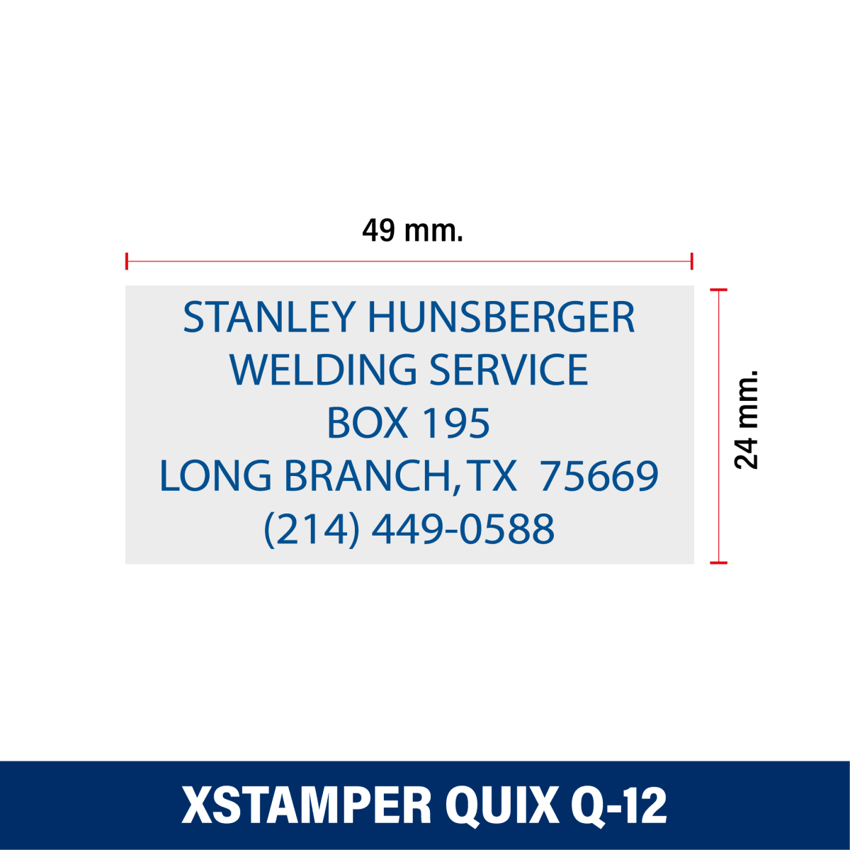 TIMBRE ESCRITORIO 24X49MM Q12 XSTAMPER TINTA NEGRA2