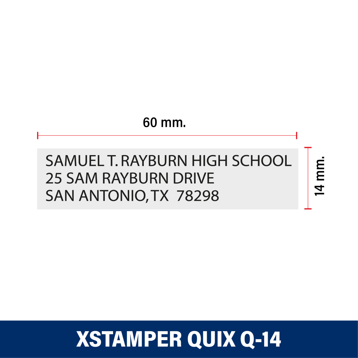 TIMBRE ESCRITORIO 14X60MM Q14 XSTAMPER TINTA NEGRA2