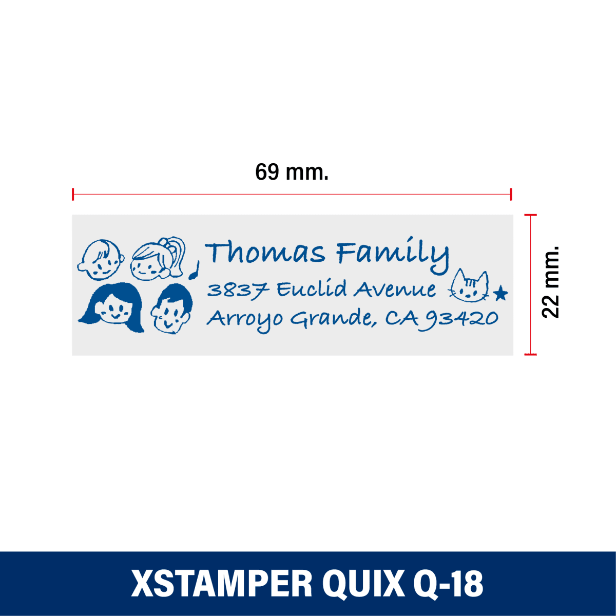 TIMBRE ESCRITORIO 22X69MM Q18 XSTAMPER TINTA NEGRA2