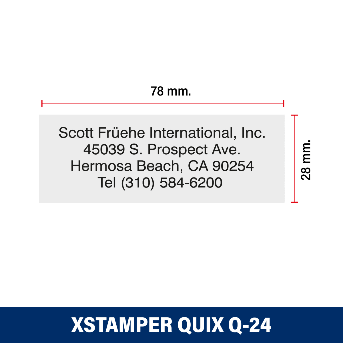 TIMBRE ESCRITORIO 28X78MM Q24 XSTAMPER TINTA NEGRA2