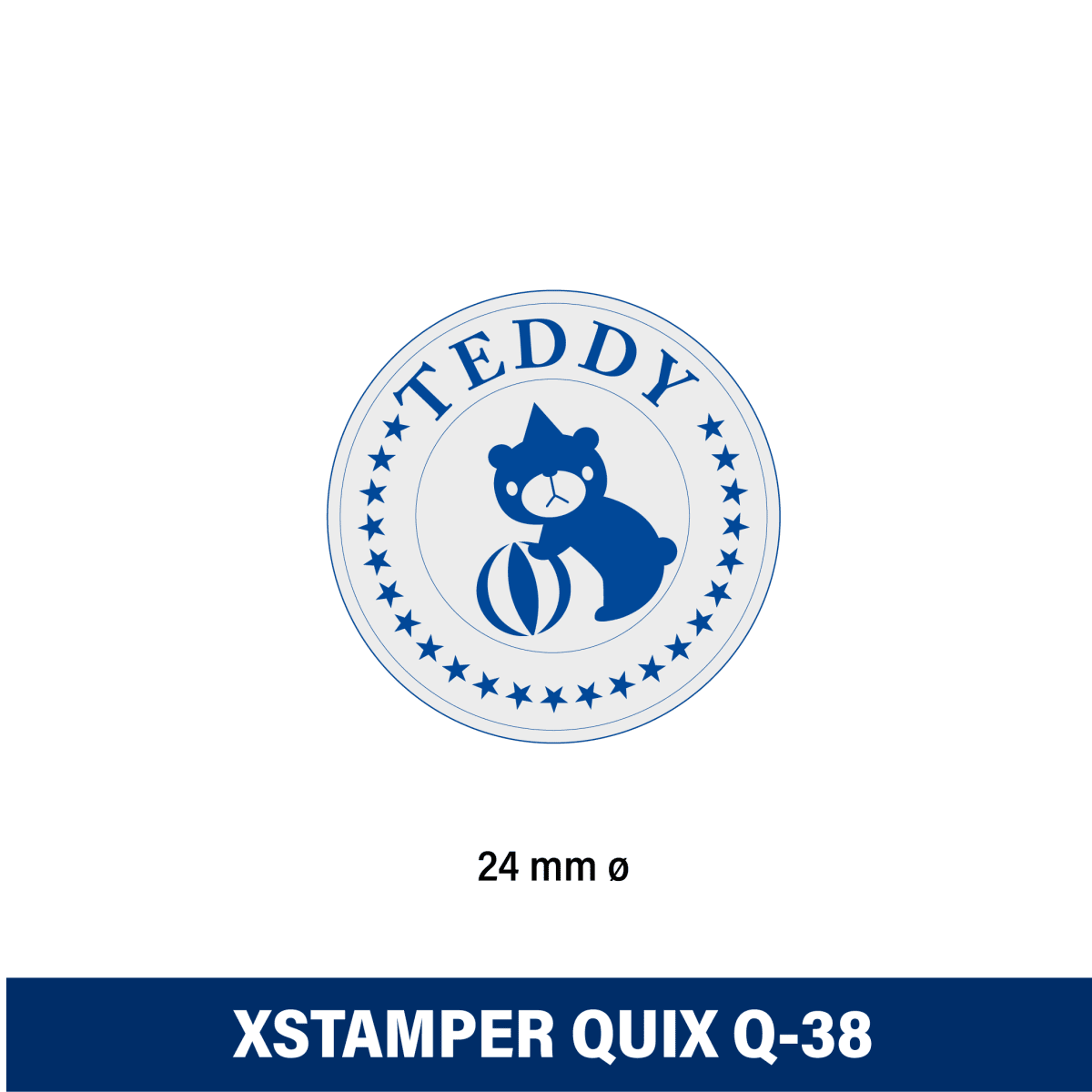 TIMBRE ESCRITORIO REDONDO 24MM Q38 XSTAMPER TINTA NEGRA2