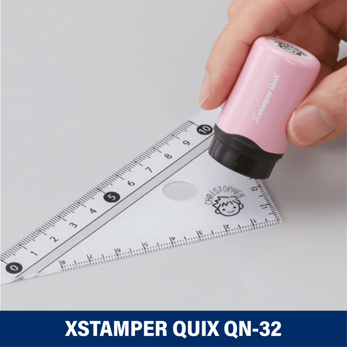 TIMBRE P/TELA QN32 13MM XSTAMPER ROSADO3
