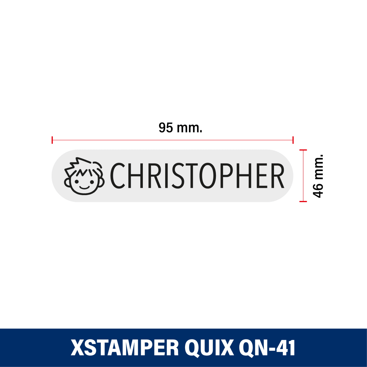 TIMBRE P/TELA 9.5X4.6MM QN41 XSTAMPER CELESTE2