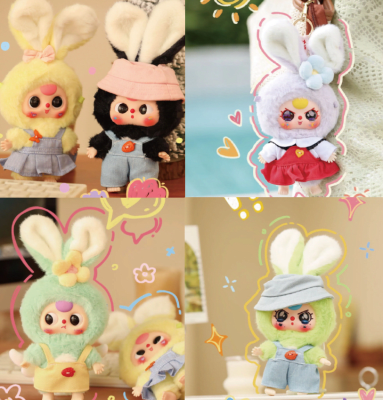 BABY THREE MACARON CUTE BUNNY RABBIT STUFFED CAJA SELLADA ORIGINAL