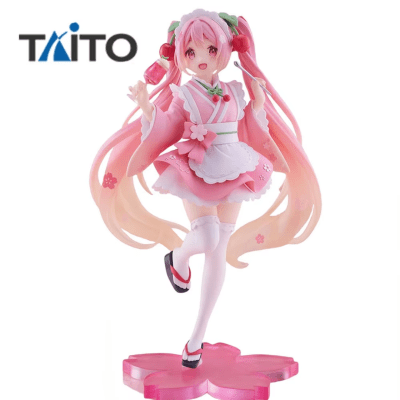 TAITO FIGURA HATSUNE MIKU COREFUL SAKURA MIKU WAFUU KISSA VERSION