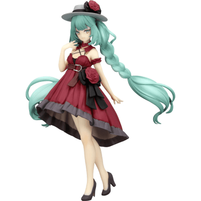 FURYU FIGURA HATSUNE MIKU TRIO TRY IT OUTING DRESS RED VER1