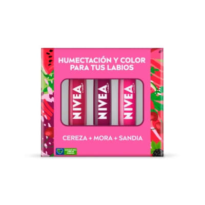 Nivea Lip Care x 3 cereza-sandian-mora