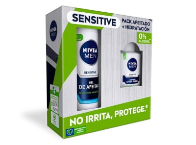 Pack Nivea Men Sensitive Gel Afeitar 200ml + After Shave 100ml1