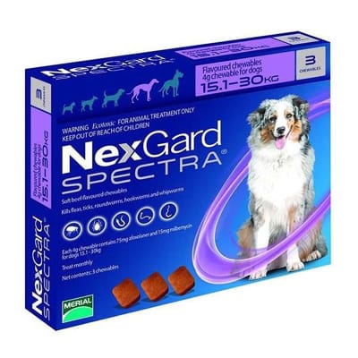 Nexgard Spectra (15.1 a 30 kg) 3 Comprimidos1