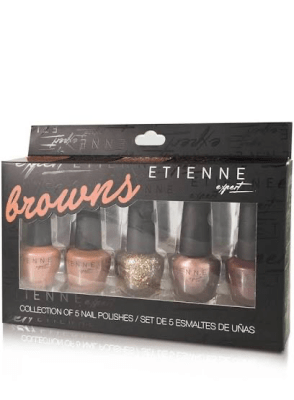 Etienne Set de 5 esmaltes de uñas Browns1