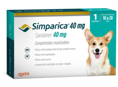 Simparica 40mg (De 10.1 a 20 kg) 1 Comprimido1