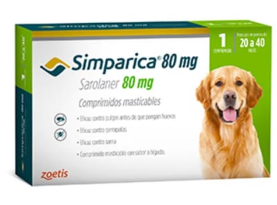 Simparica 80mg (De 20 a 40 kg) 1 Comprimido1